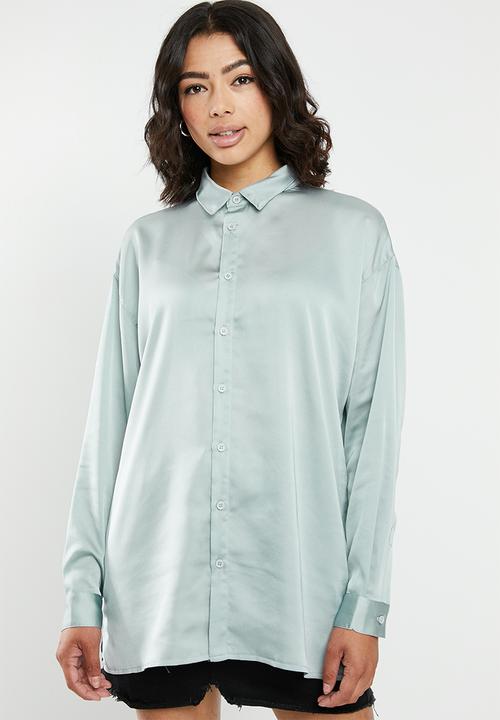 Missguided - Basic satin shirt - silver