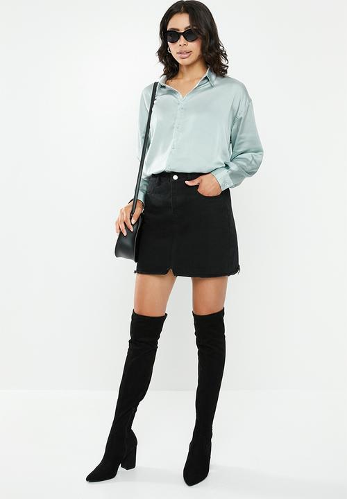 Missguided - Basic satin shirt - silver