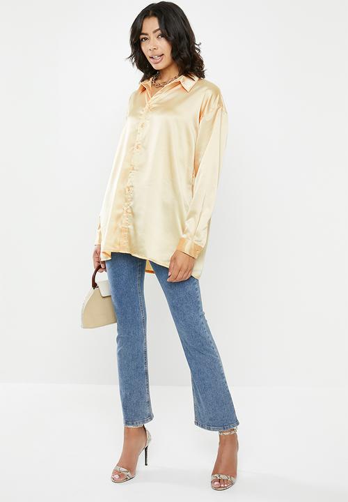 Missguided - Basic satin shirt - gold