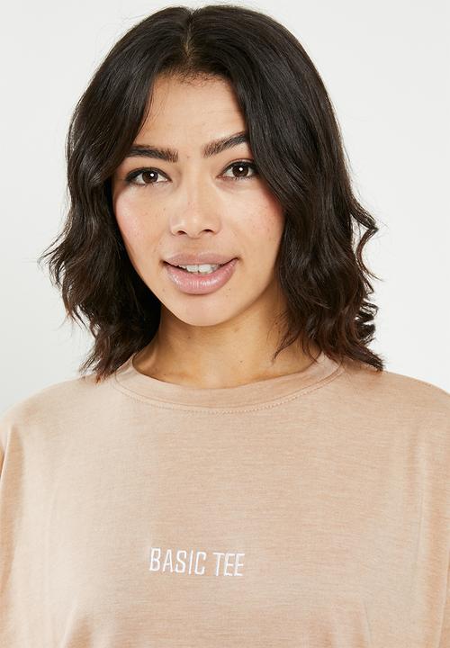 Missguided - Basic drop shoulder oversized T-shirt - neutral
