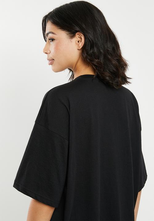 Missguided - Drop shoulder oversized panthers graphic T-shirt - black