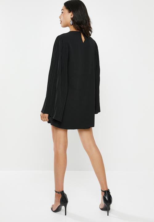 Missguided - Pleated sleeve shift dress - black
