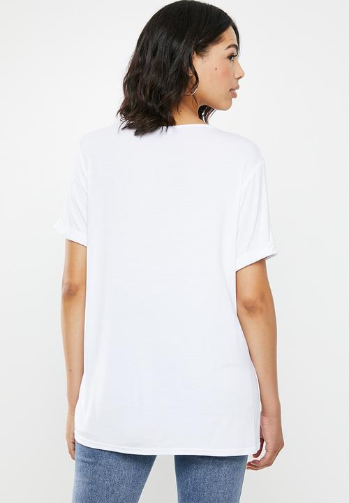 Missguided - 2Pack v neck boyfriend T-shirt - black & white