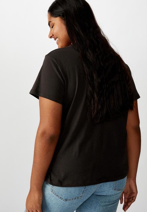 Cotton On - Curve graphic tee Sunday funday - black