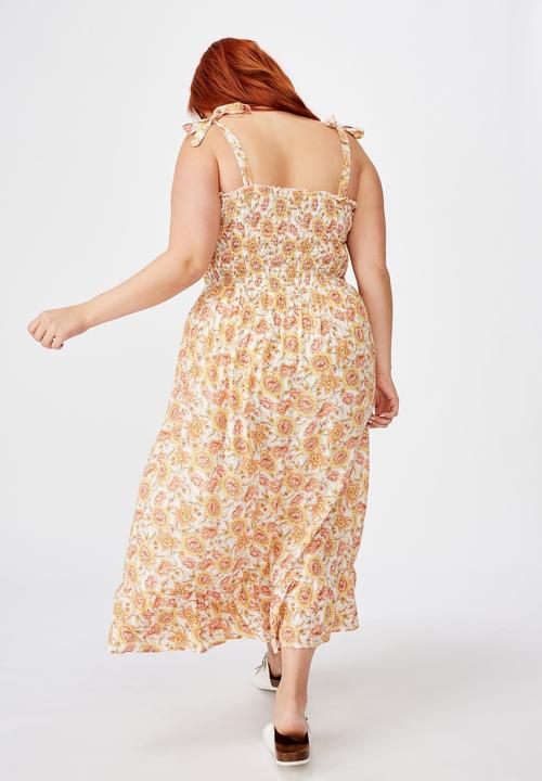Cotton On - Curve shirred midi dress - multi