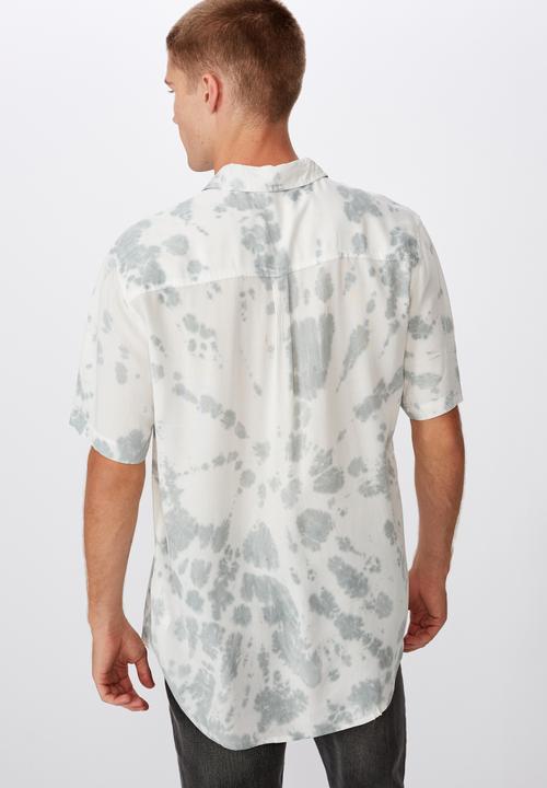 Cotton On - 91 short sleeve shirt - grey & white