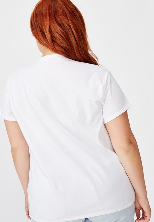 Cotton On - Curve graphic license tee coca cola script logo - white