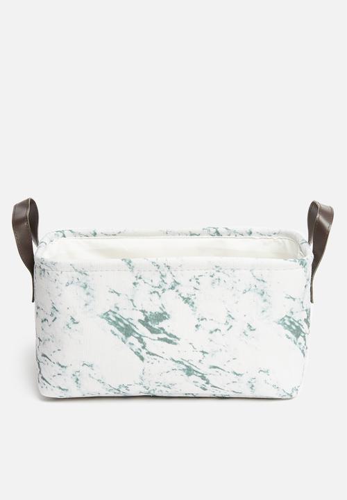 Sixth Floor - Marble canvas storage basket set of 3 - grey