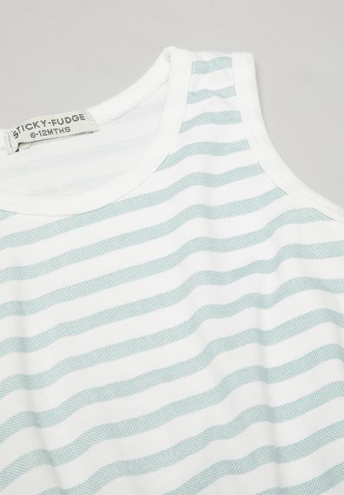 Sticky Fudge - Stripe playdress - blue & white