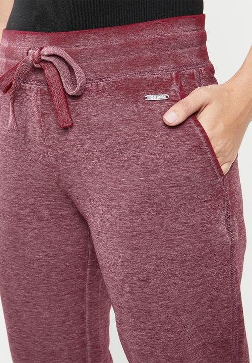 GUESS - Active burnout pants - burgundy