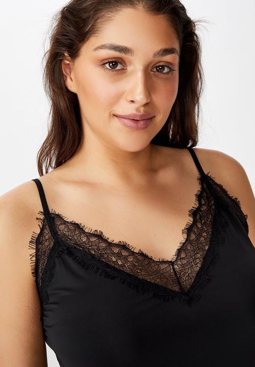 Cotton On - Curve slinky nightie - black