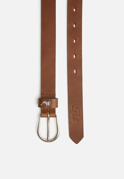 POLO - Zoe leather belt - brown