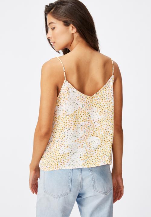 Cotton On - Astrid cami mandy multi ditsy - white & yellow