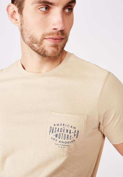 Cotton On - Tbar text short sleeve tee - tan