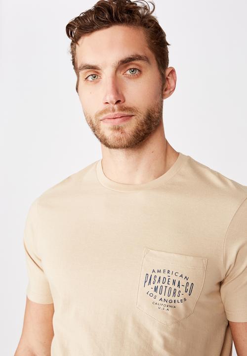 Cotton On - Tbar text short sleeve tee - tan
