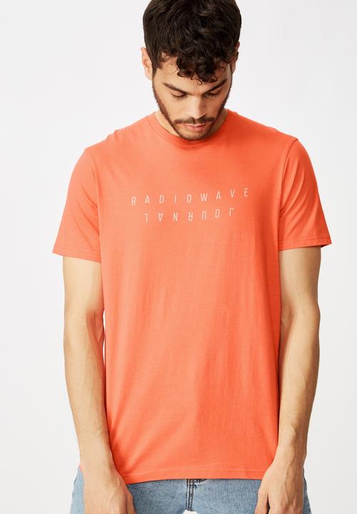 Cotton On - Tbar text short sleeve tee - orange