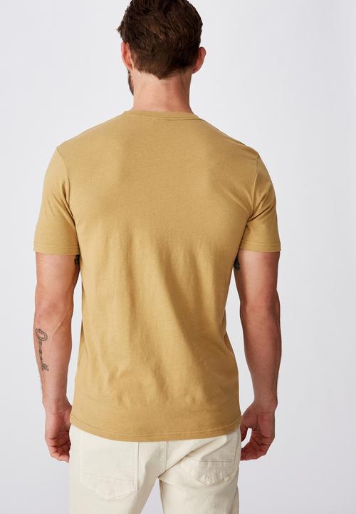 Cotton On - Tbar text short sleeve tee - beige
