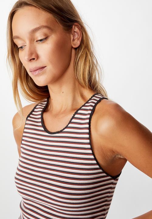 Cotton On - The sweetheart tank top heart stripes - multi
