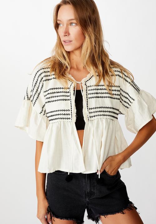 Cotton On - Embellished summer jacket - black & neutral