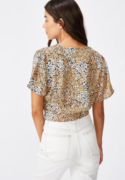 Cotton On - The ultimate rouched front tea blouse mandy multi ditsy - multi