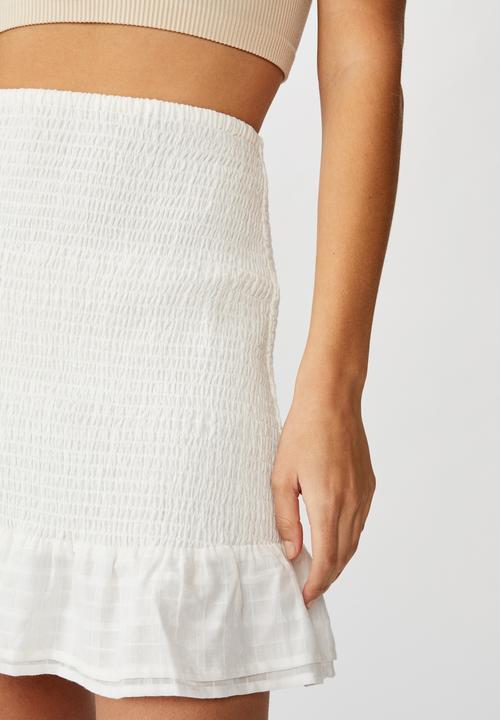 Cotton On - Shirred mini skirt - white