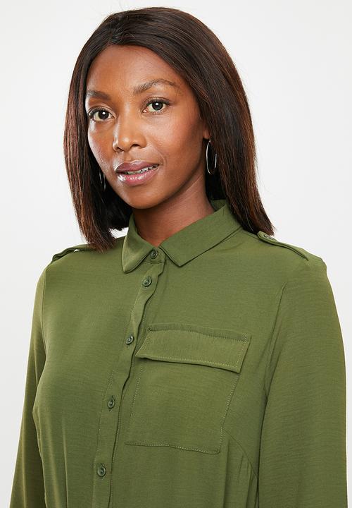 edit - Utility shirt dress - khaki