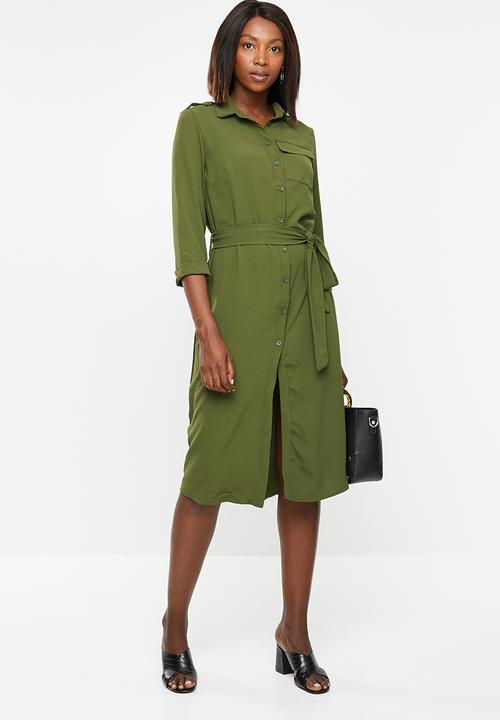 edit - Utility shirt dress - khaki