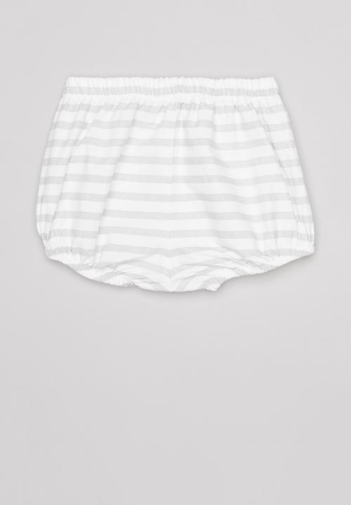Sticky Fudge - Stripe basic diaper cover - grey & white