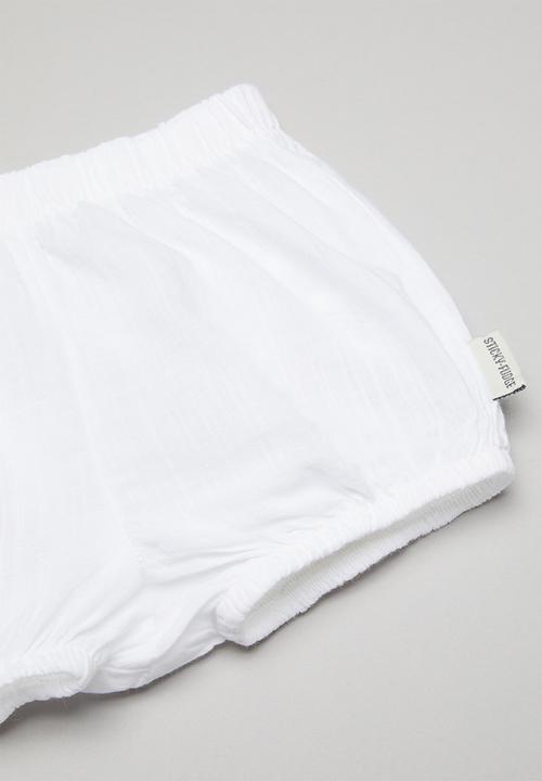 Sticky Fudge - Basic diaper cover - white