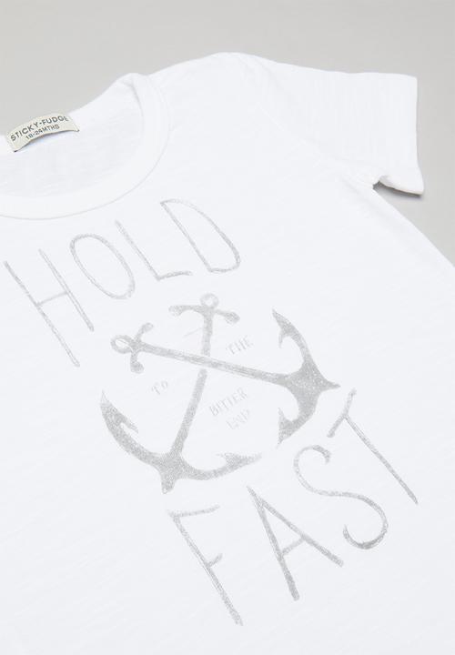 Sticky Fudge - Hold fast basic T-shirt - white