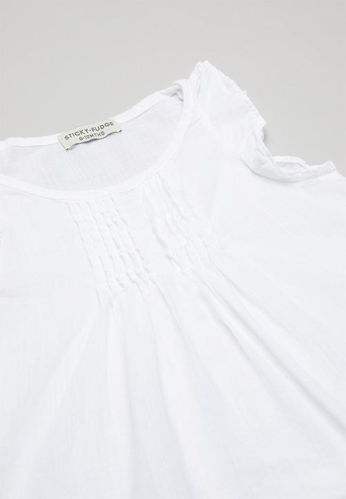 Sticky Fudge - Pintuck blouse - white