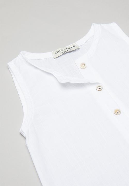Sticky Fudge - Sleeveless romper - white