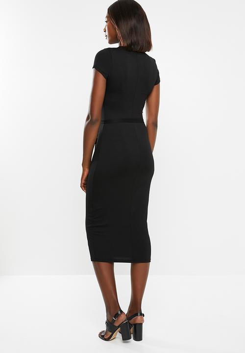 edit - Midi bodycon - black