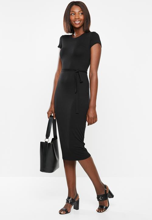 edit - Midi bodycon - black