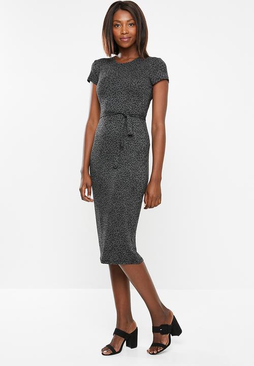 edit - Midi bodycon - black & grey
