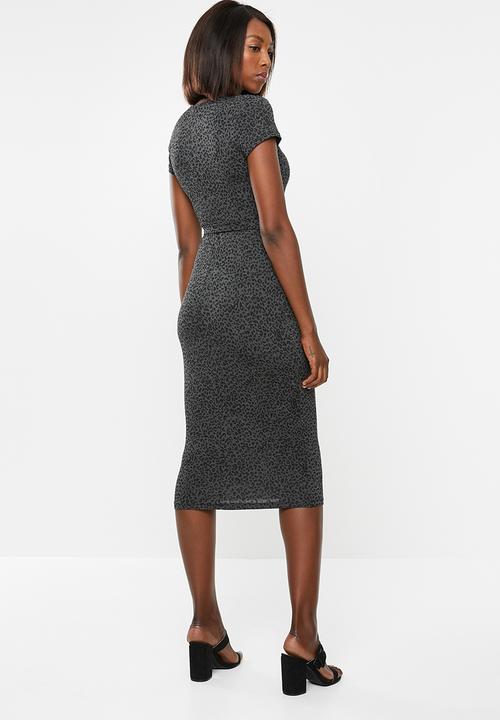 edit - Midi bodycon - black & grey
