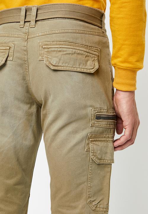 STYLE REPUBLIC - Belted cargo pants - beige