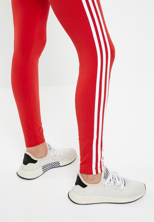 adidas Originals - Adicolour 3 stripe leggings - red