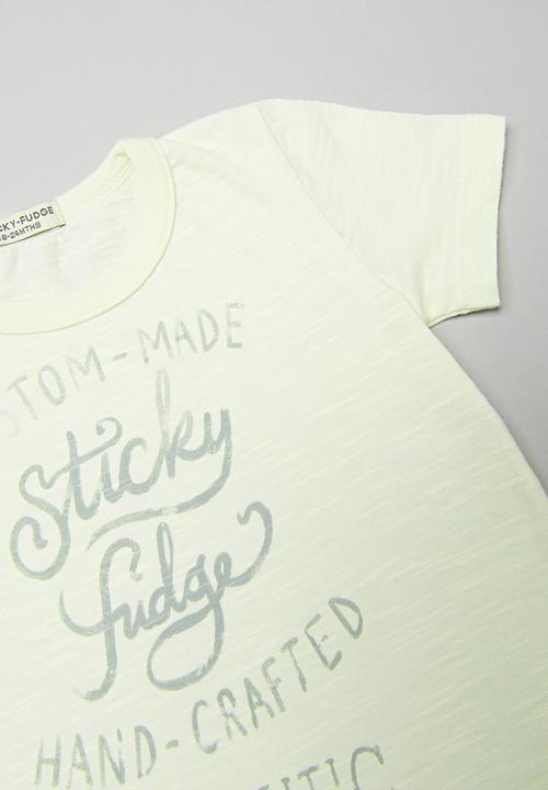 Sticky Fudge - Custom made basic T-shirt - faded green
