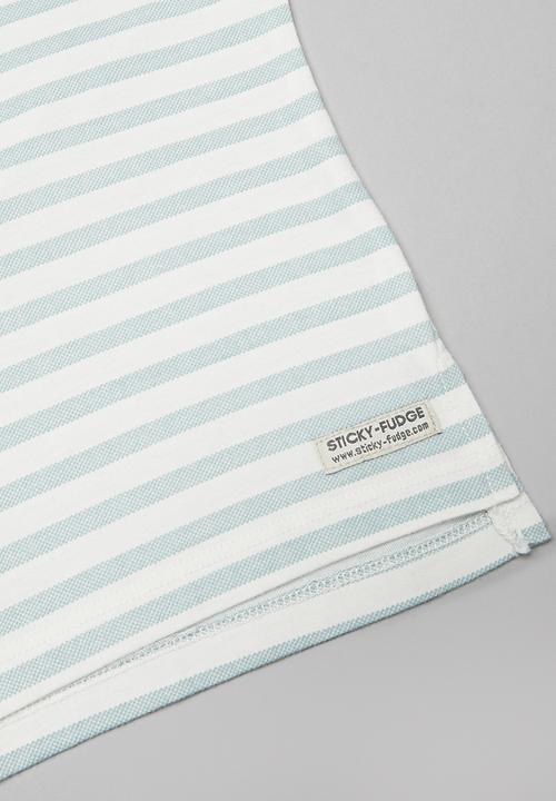 Sticky Fudge - Stripe long sleeve top - blue & white 