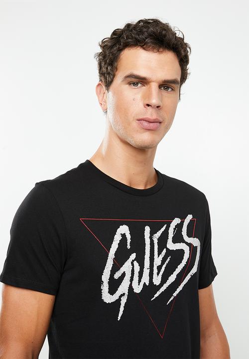 GUESS - Punk rock logo crew neck tee - black