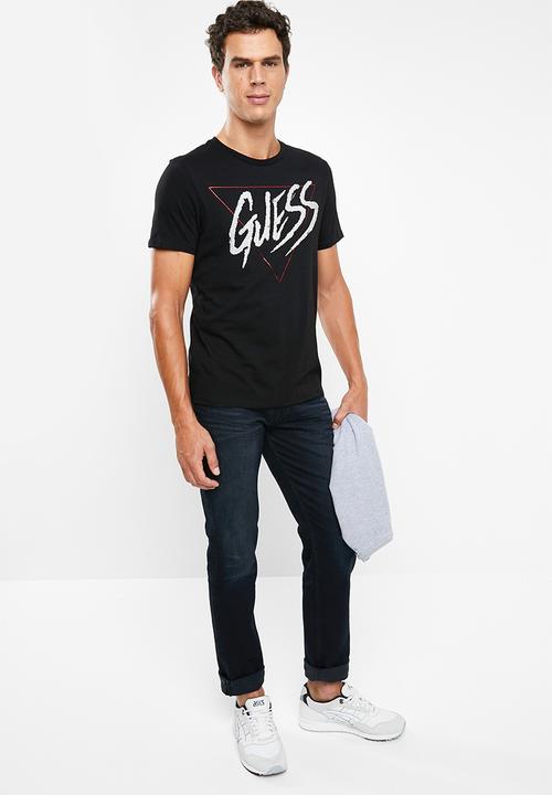 GUESS - Punk rock logo crew neck tee - black