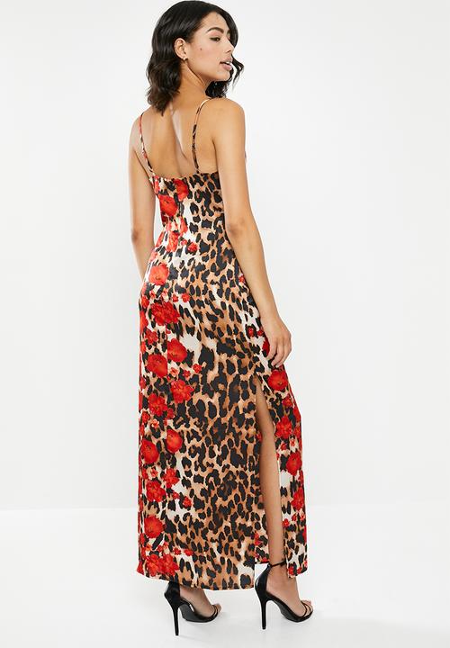 Missguided - Leopard print cowl cami midi dress - multi 