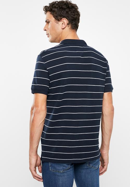 Tommy Hilfiger - Tjm essential fine stripe polo - navy & white