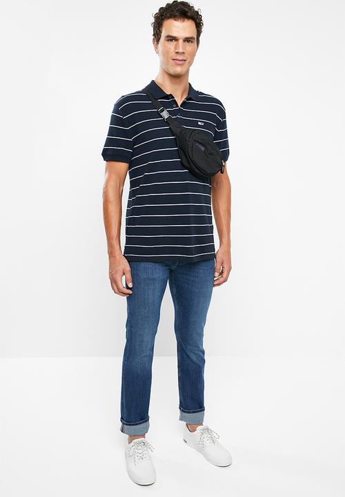 Tommy Hilfiger - Tjm essential fine stripe polo - navy & white