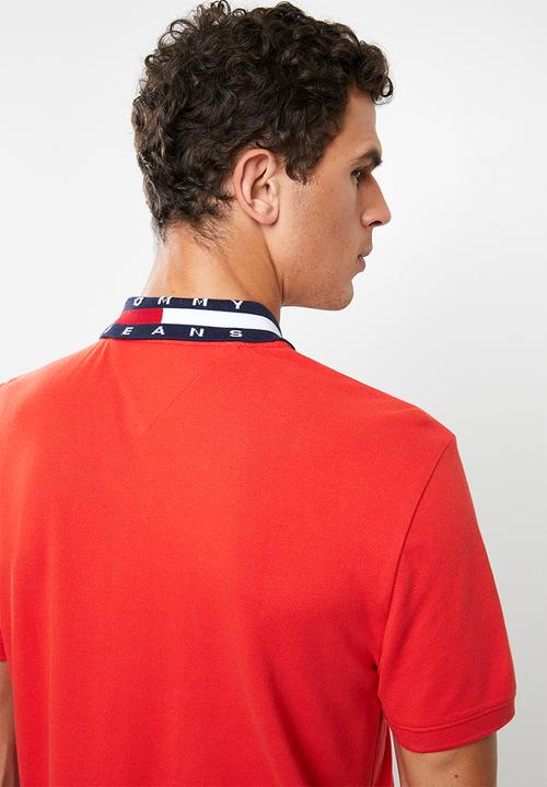 Tommy Hilfiger - Tjm flag neck polo - red