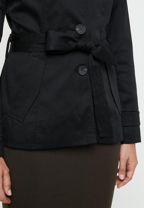 ONLY - Finesse short trench coat - black