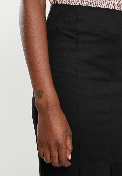 edit - Front slit pencil skirt - black