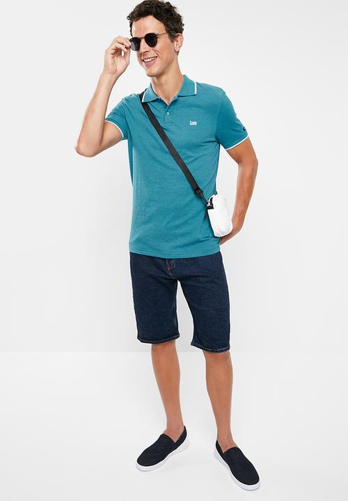 Lee  - Icon melange polo - turquoise