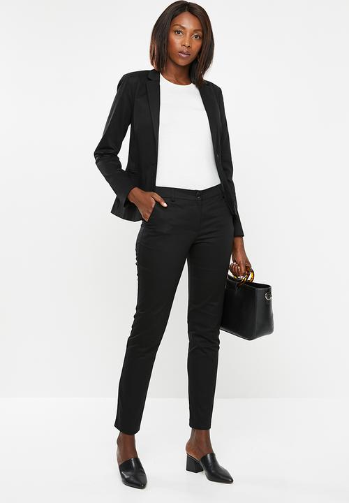 edit - Slim leg suit pants - black